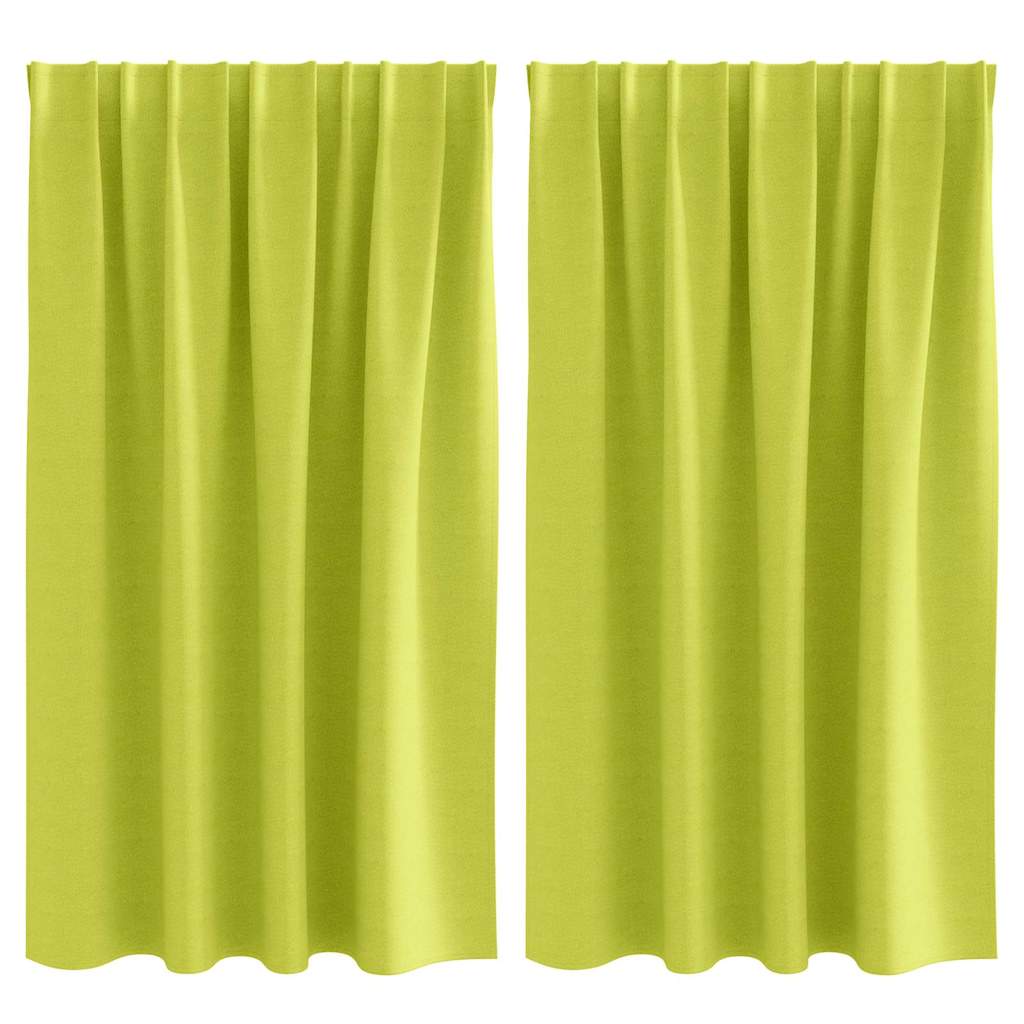 Verdunkelungs-Vorhänge mit Ringen 2 pcs Grün 140 x 140 cm