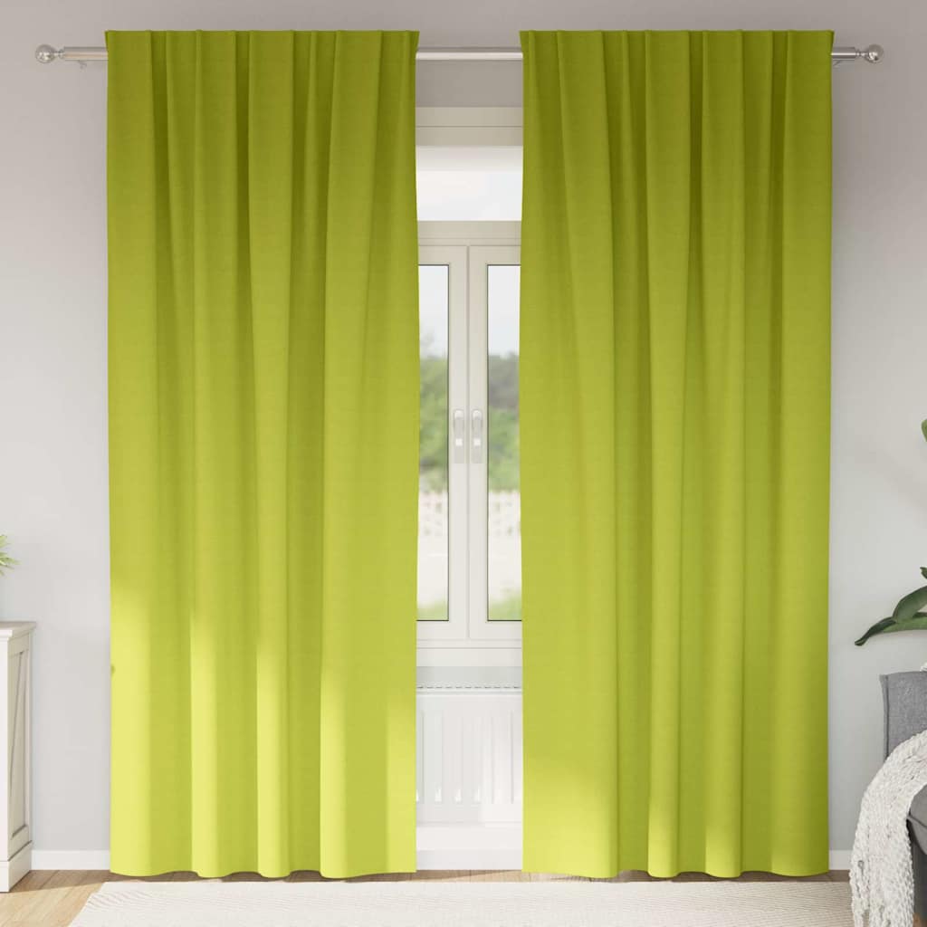 Verdunkelungs-Vorhänge mit Ringen 2 pcs Grün 245 x 140 cm