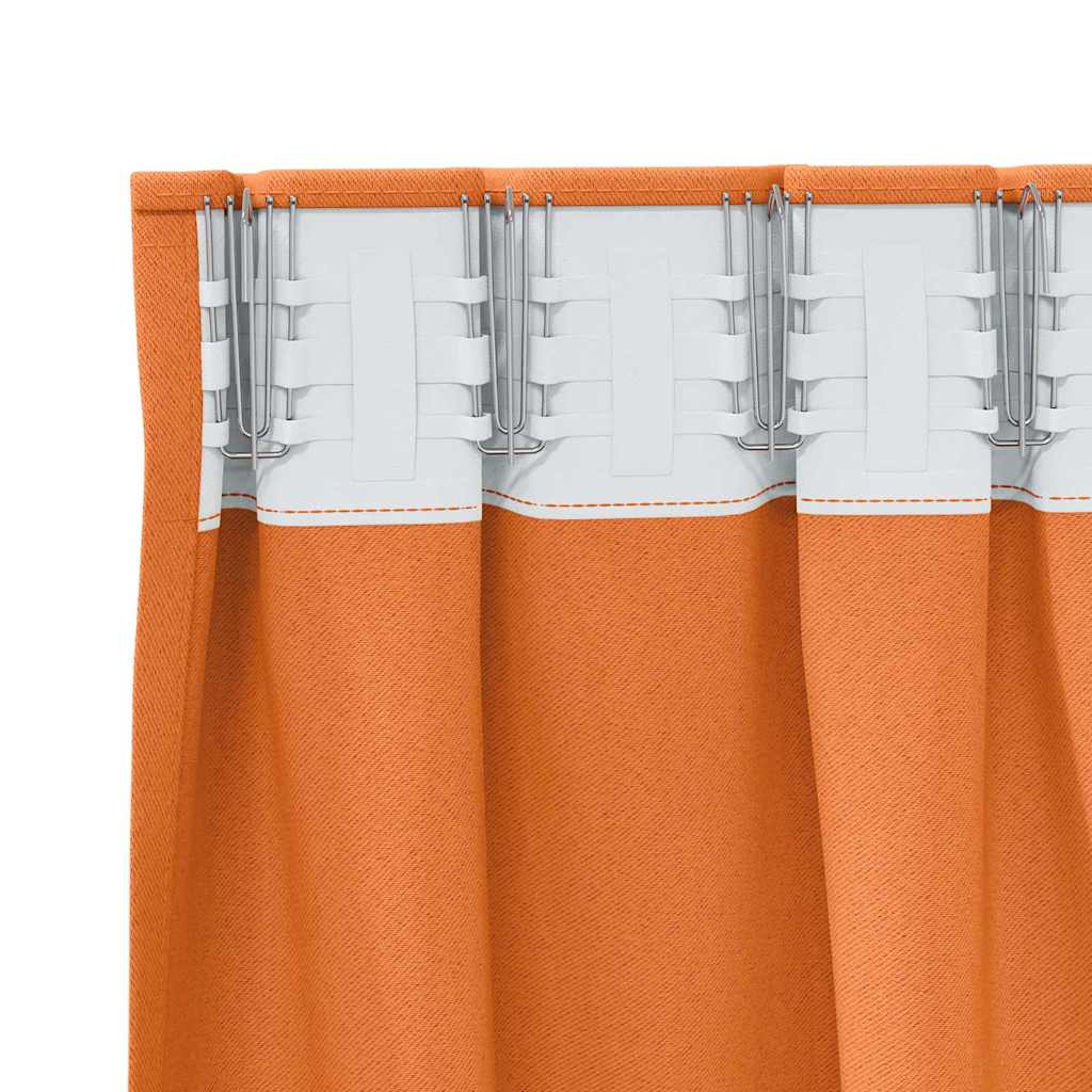 Verdunkelungs-Vorhänge mit Ringen 2 stk. Helles Orange
