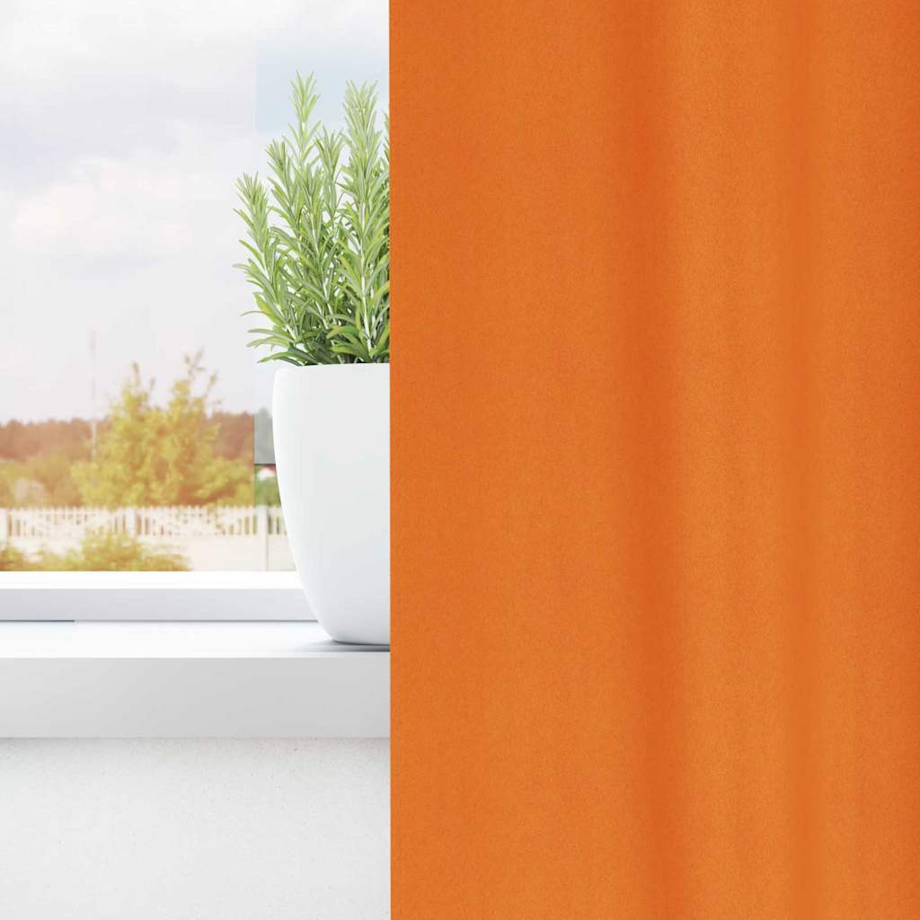 Verdunkelungs-Vorhänge mit Ringen 2 stk. Helles Orange