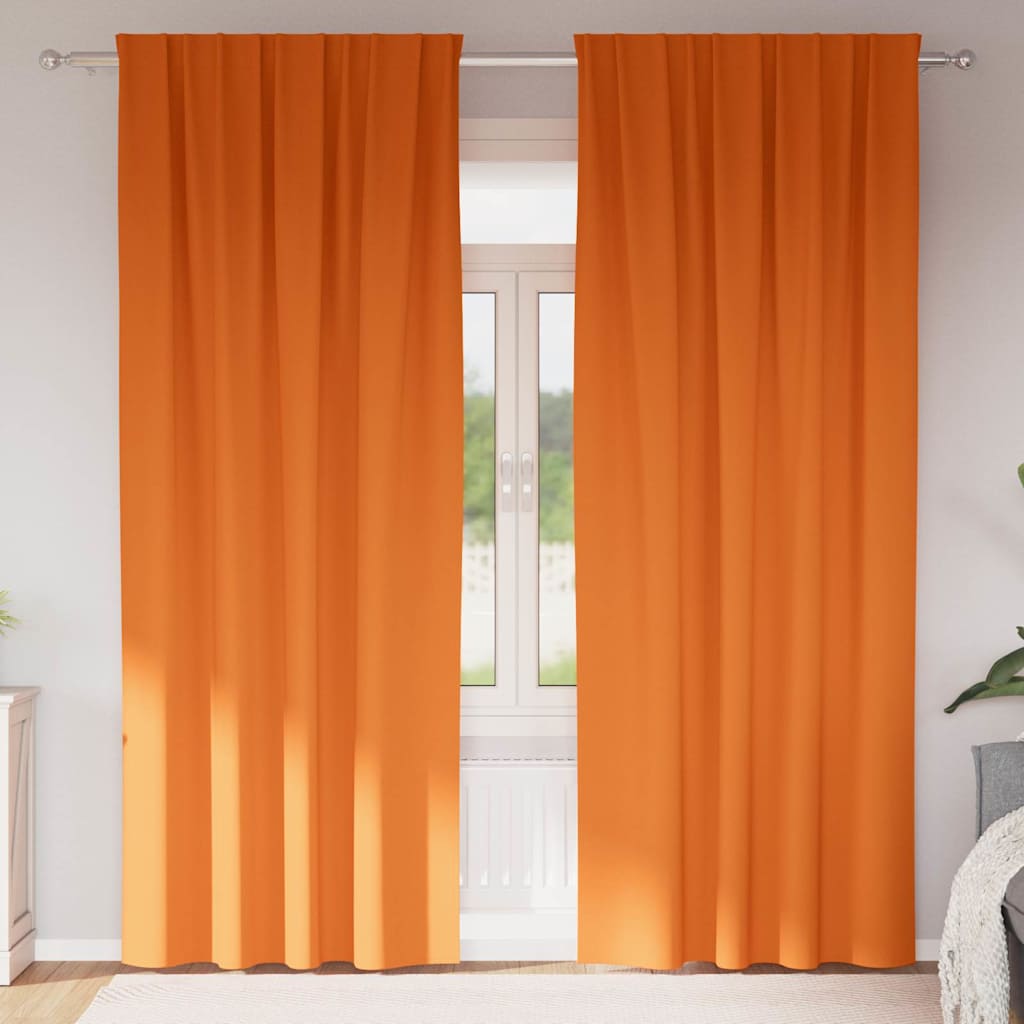 Verdunkelungs-Vorhänge mit Ringen 2 stk. Helles Orange