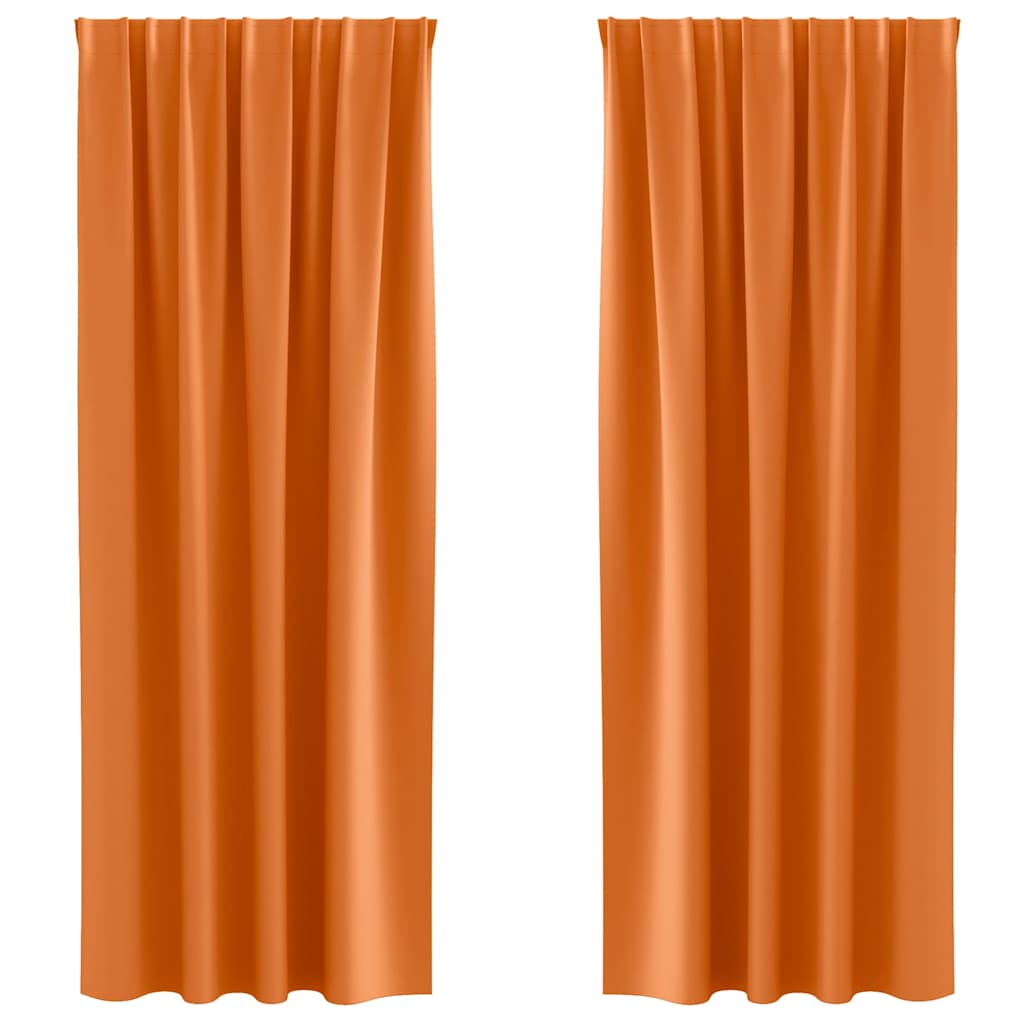 Verdunkelungs-Vorhänge mit Ringen 2 stk. Helles Orange