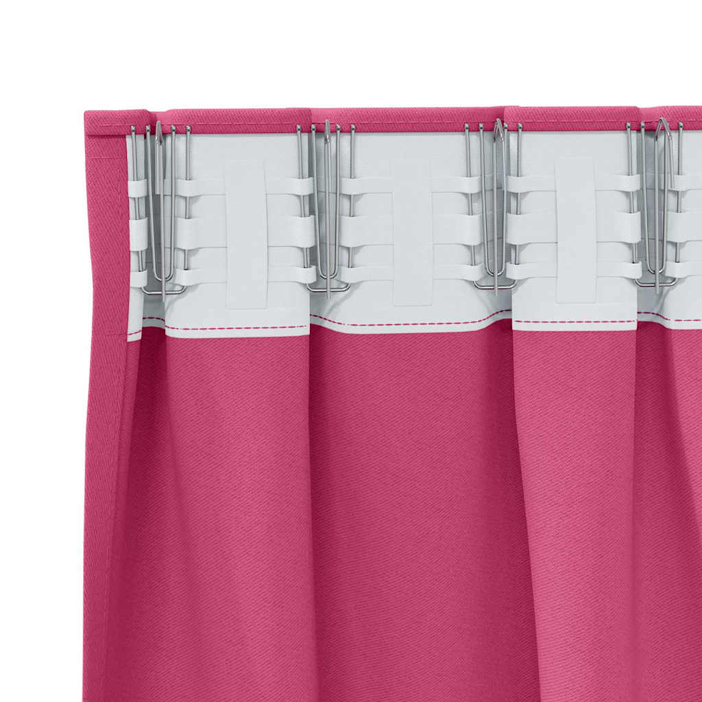 Verdunkelungs-Vorhänge mit Ringen 2 stk. Helles Pink Polyester