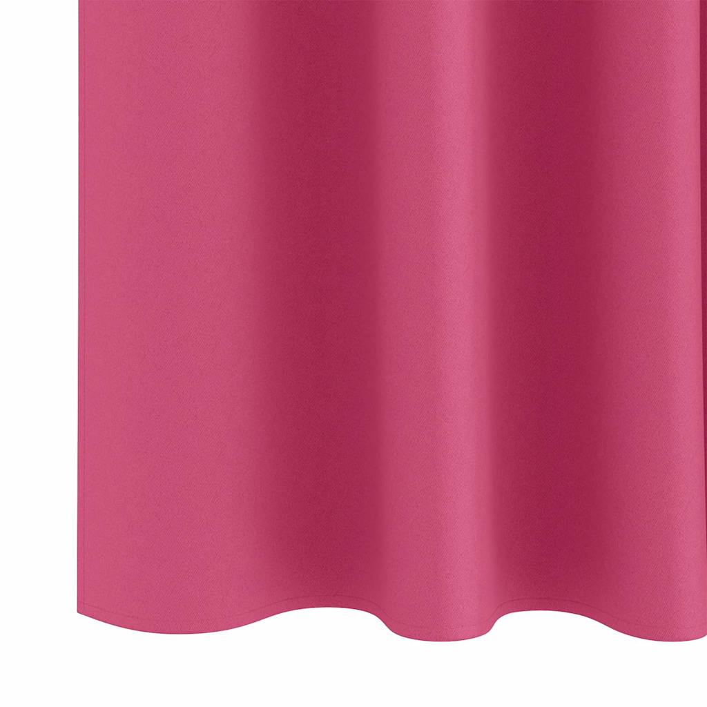 Verdunkelungs-Vorhänge mit Ringen 2 stk. Helles Pink Polyester