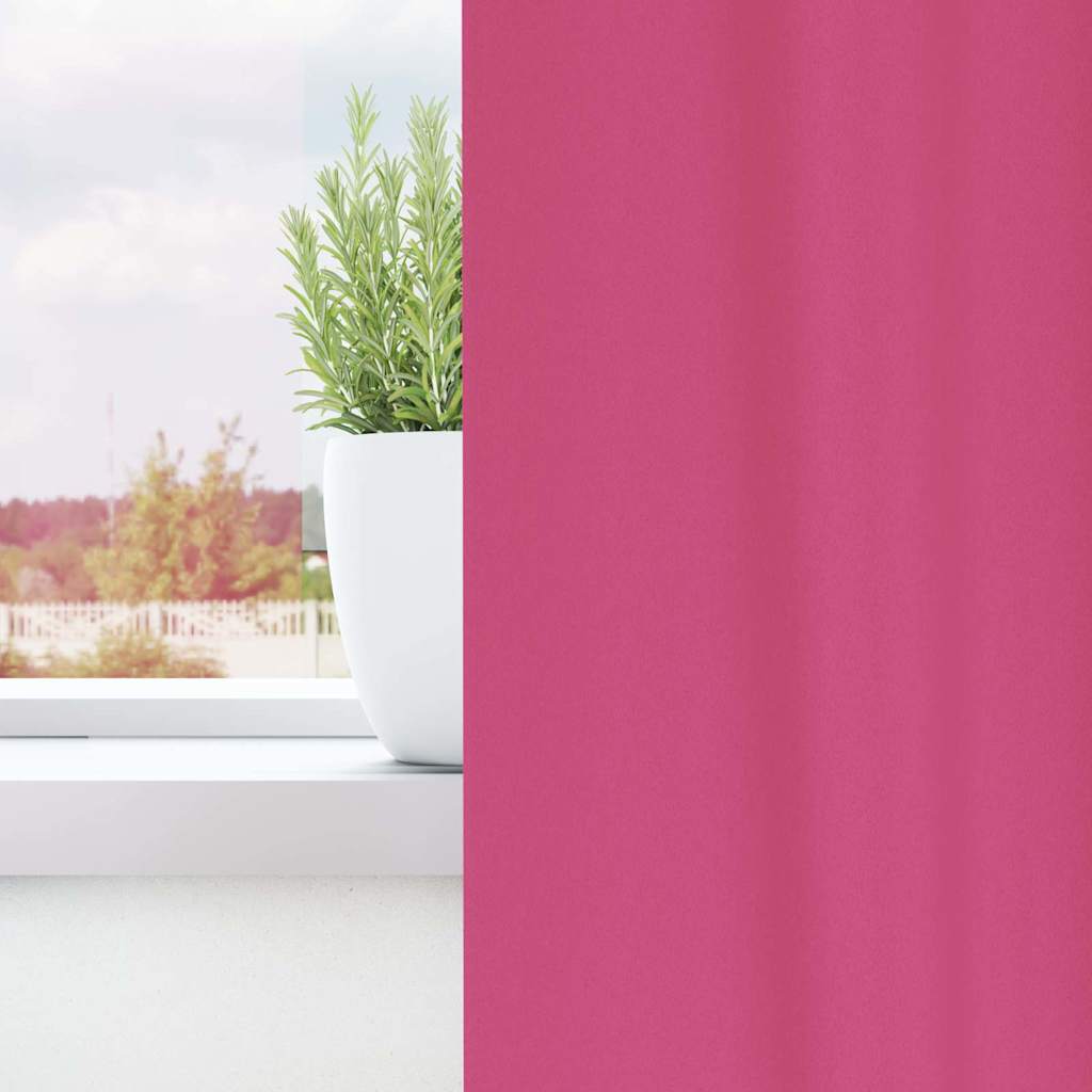 Verdunkelungs-Vorhänge mit Ringen 2 stk. Helles Pink Polyester