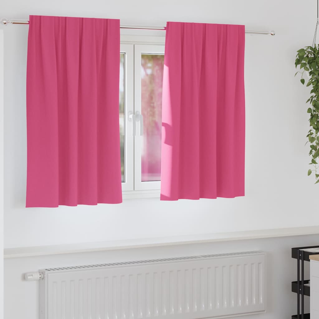 Verdunkelungs-Vorhänge mit Ringen 2 stk. Helles Pink Polyester