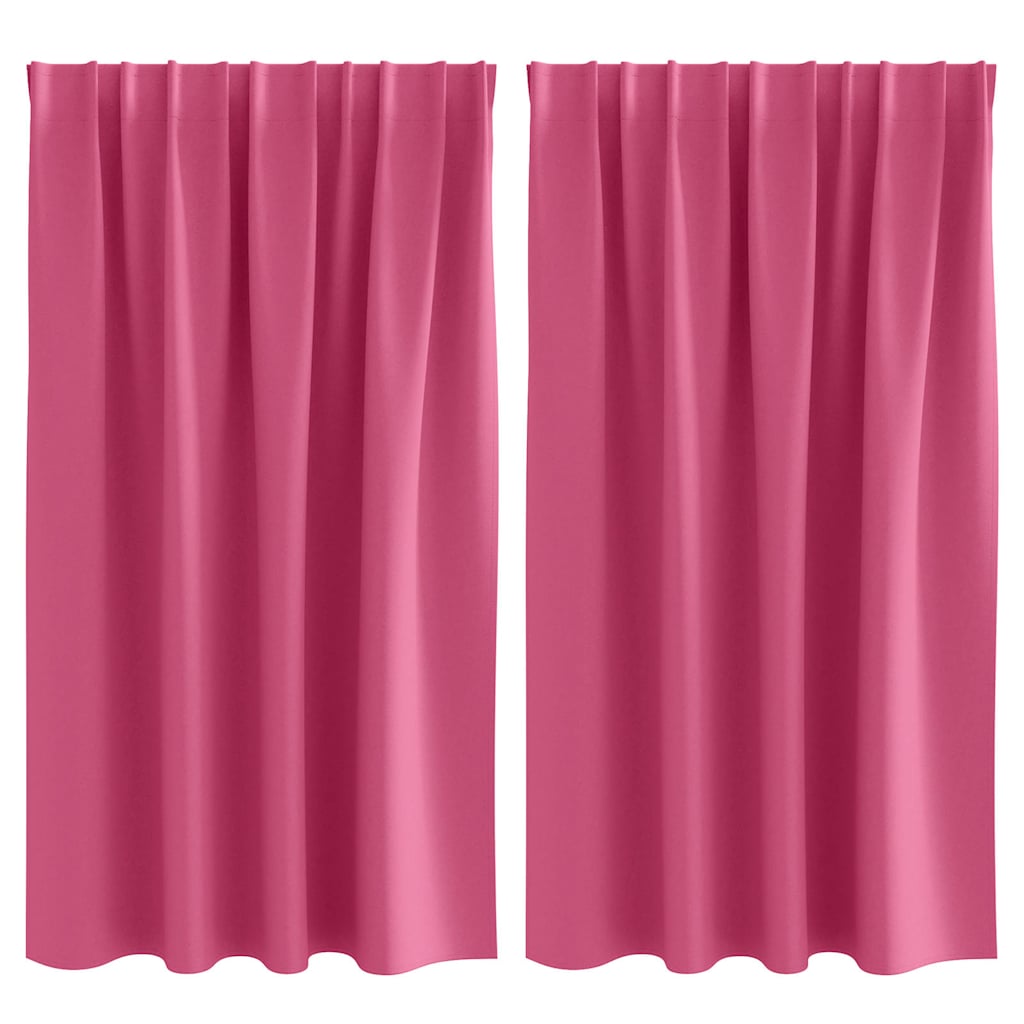 Verdunkelungs-Vorhänge mit Ringen 2 stk. Helles Pink Polyester