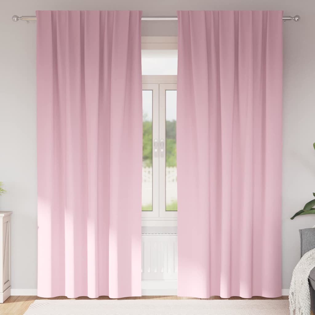 Verdunkelungs-Vorhänge mit Ringen 2 stk. Babyrosa 225 x 140 cm