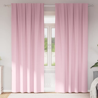 Verdunkelungs-Vorhänge mit Ringen 2 stk. Babyrosa 260 x 140 cm