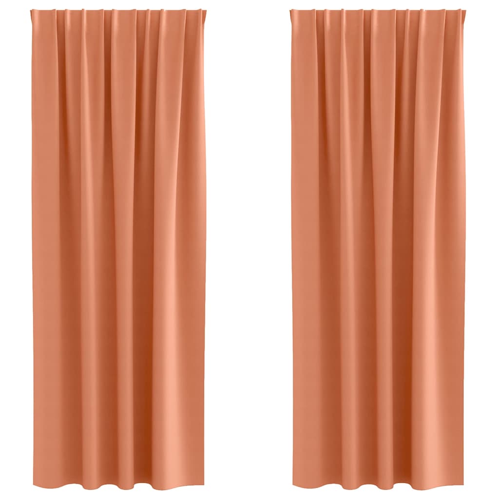 Verdunkelungs-Vorhänge mit Ringen 2 pcs Terrakotta 225 x 140 cm