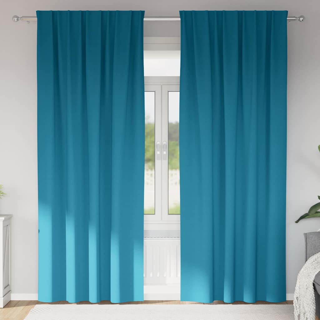 Verdunkelungs-Vorhänge mit Ringen 2 pcs Türkis 225 x 140 cm