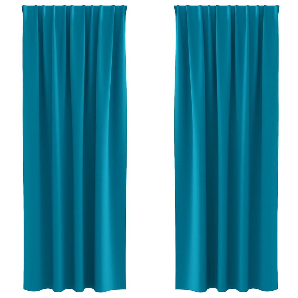 Verdunkelungs-Vorhänge mit Ringen 2 pcs Türkis 245 x 140 cm