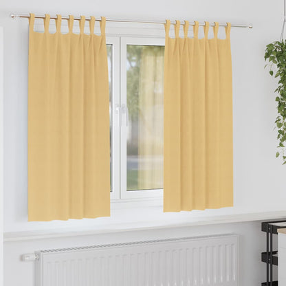 Verdunkelungs-Vorhänge mit Ringen 2 stk. Beige 175 x 140 cm