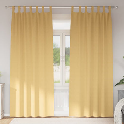Verdunkelungs-Vorhänge mit Ringen 2 stk. Beige 225 x 140 cm