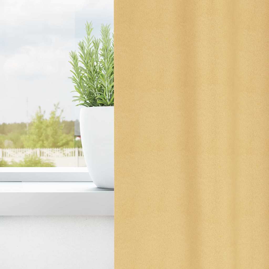 Verdunkelungs-Vorhänge mit Ringen 2 stk. Beige 260 x 140 cm