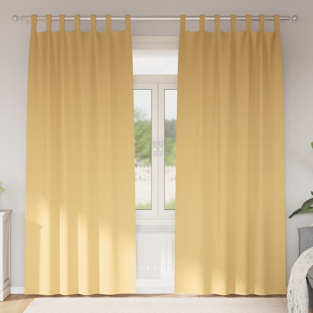 Verdunkelungs-Vorhänge mit Ringen 2 stk. Beige 260 x 140 cm