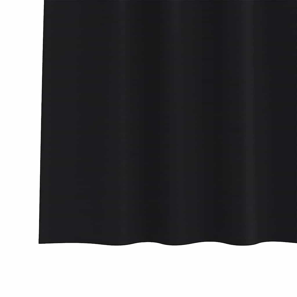 Verdunkelungs-Vorhänge mit Ringen 2 stk. Schwarz 260 x 140 cm