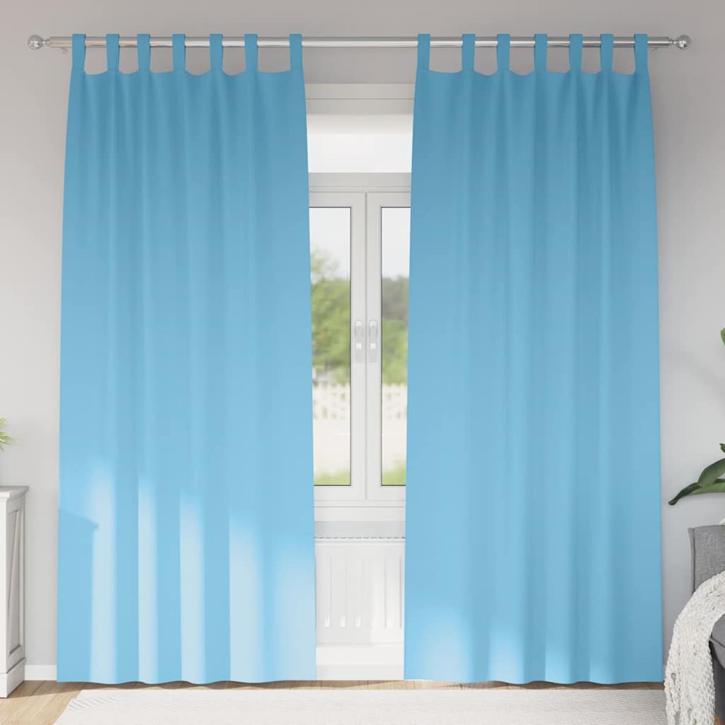 Verdunkelungs-Vorhänge mit Ringen 2 stk. Himmelblau Polyester