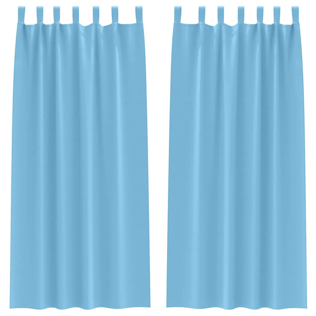 Verdunkelungs-Vorhänge mit Ringen 2 stk. Himmelblau Polyester