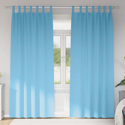 Verdunkelungs-Vorhänge mit Ringen 2 stk. Himmelblau Polyester