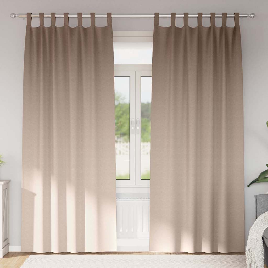 Verdunkelungs-Vorhänge mit Ringen 2 stk. Taupe 225 x 140 cm
