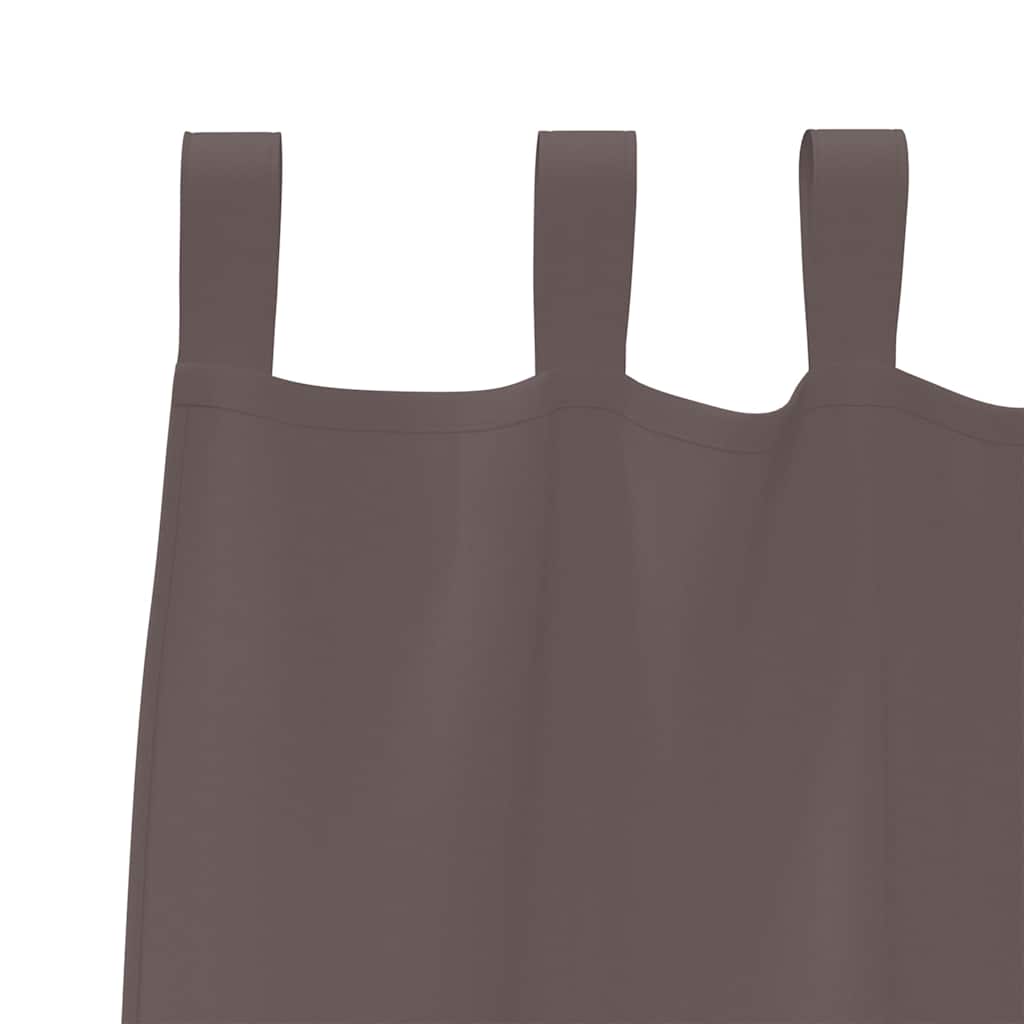 Verdunkelungs-Vorhänge mit Ringen 2 stk. Dunkelbraun Polyester