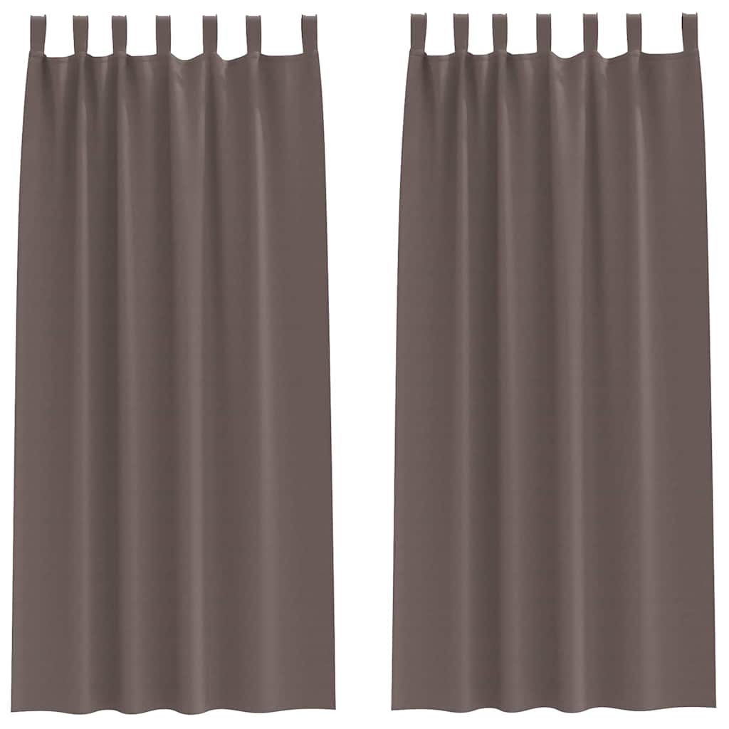 Verdunkelungs-Vorhänge mit Ringen 2 stk. Dunkelbraun Polyester