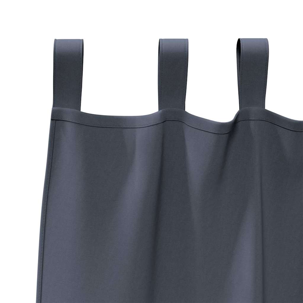Verdunkelungs-Vorhänge mit Ringen 2 pcs Anthrazit 225 x 140 cm