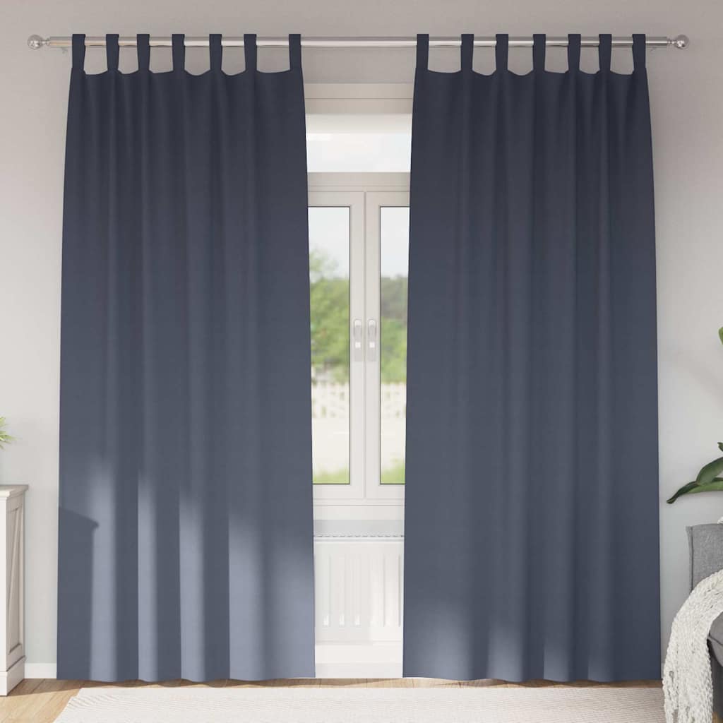 Verdunkelungs-Vorhänge mit Ringen 2 pcs Anthrazit 225 x 140 cm