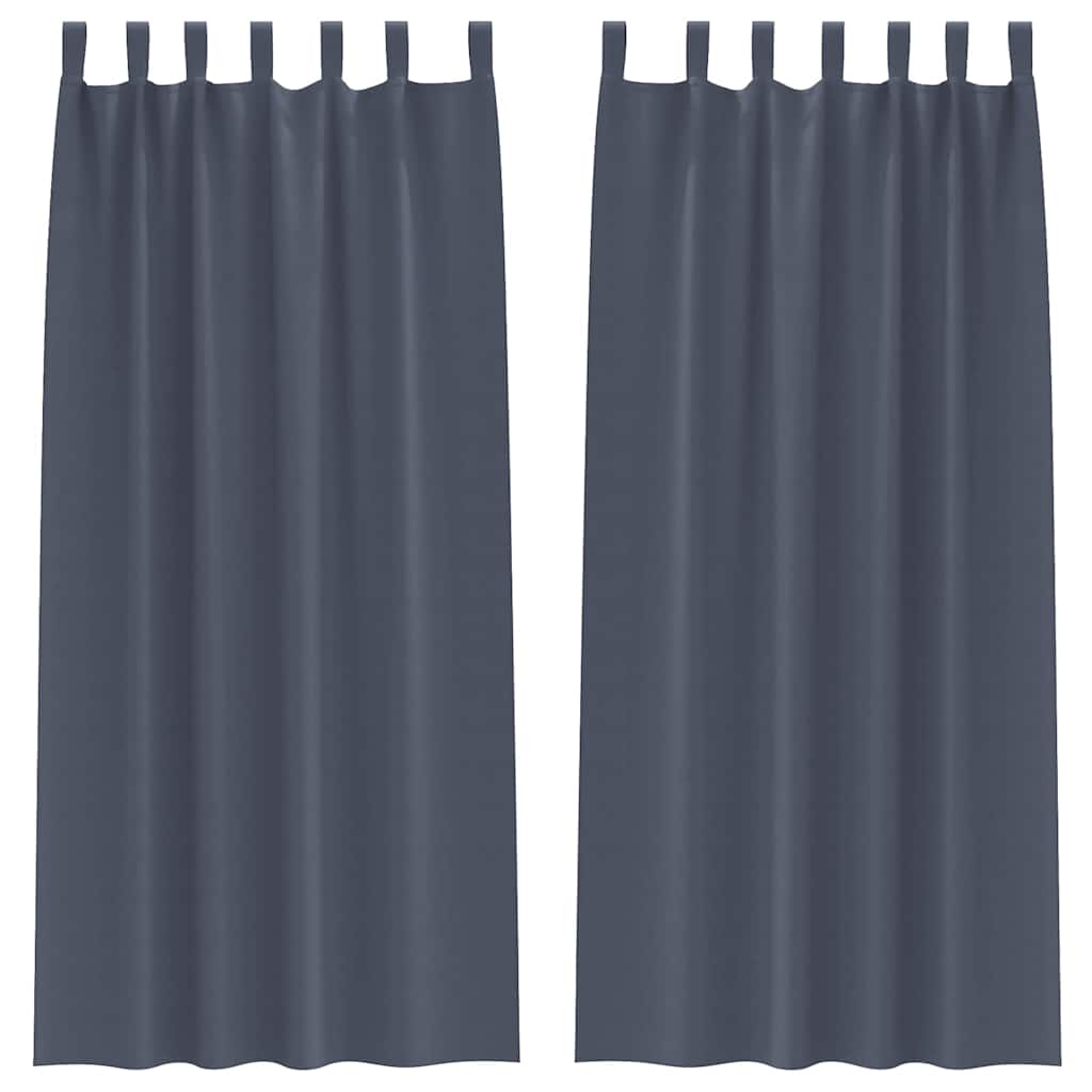 Verdunkelungs-Vorhänge mit Ringen 2 pcs Anthrazit 225 x 140 cm