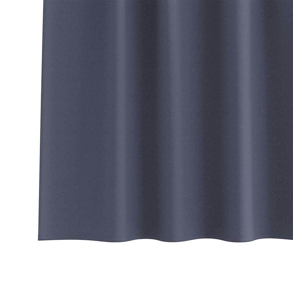 Verdunkelungs-Vorhänge mit Ringen 2 pcs Anthrazit 245 x 140 cm