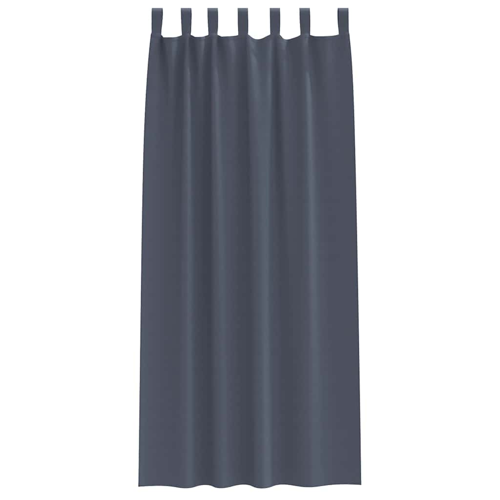 Verdunkelungs-Vorhänge mit Ringen 2 pcs Anthrazit 245 x 140 cm