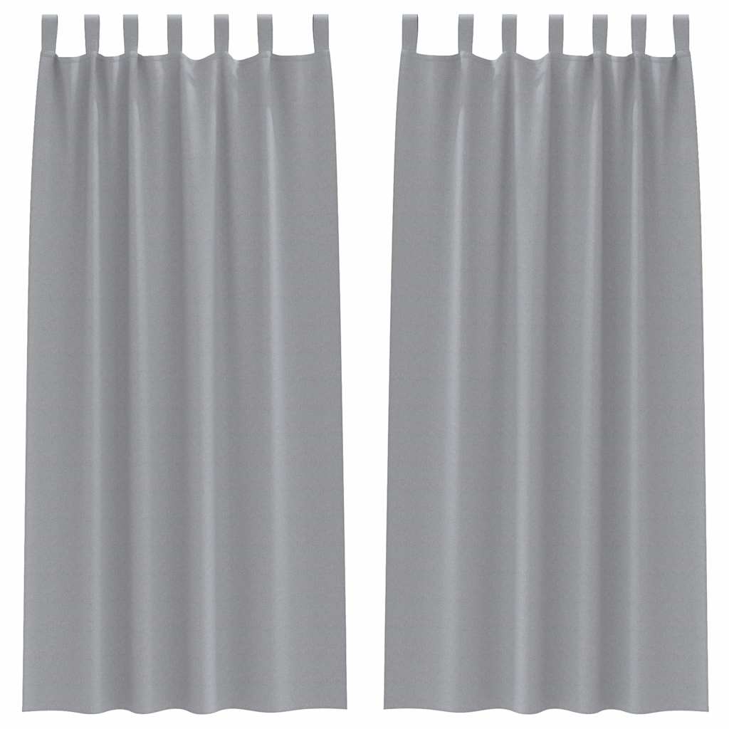 Verdunkelungs-Vorhänge mit Ringen 2 pcs Hellgrau 225 x 140 cm