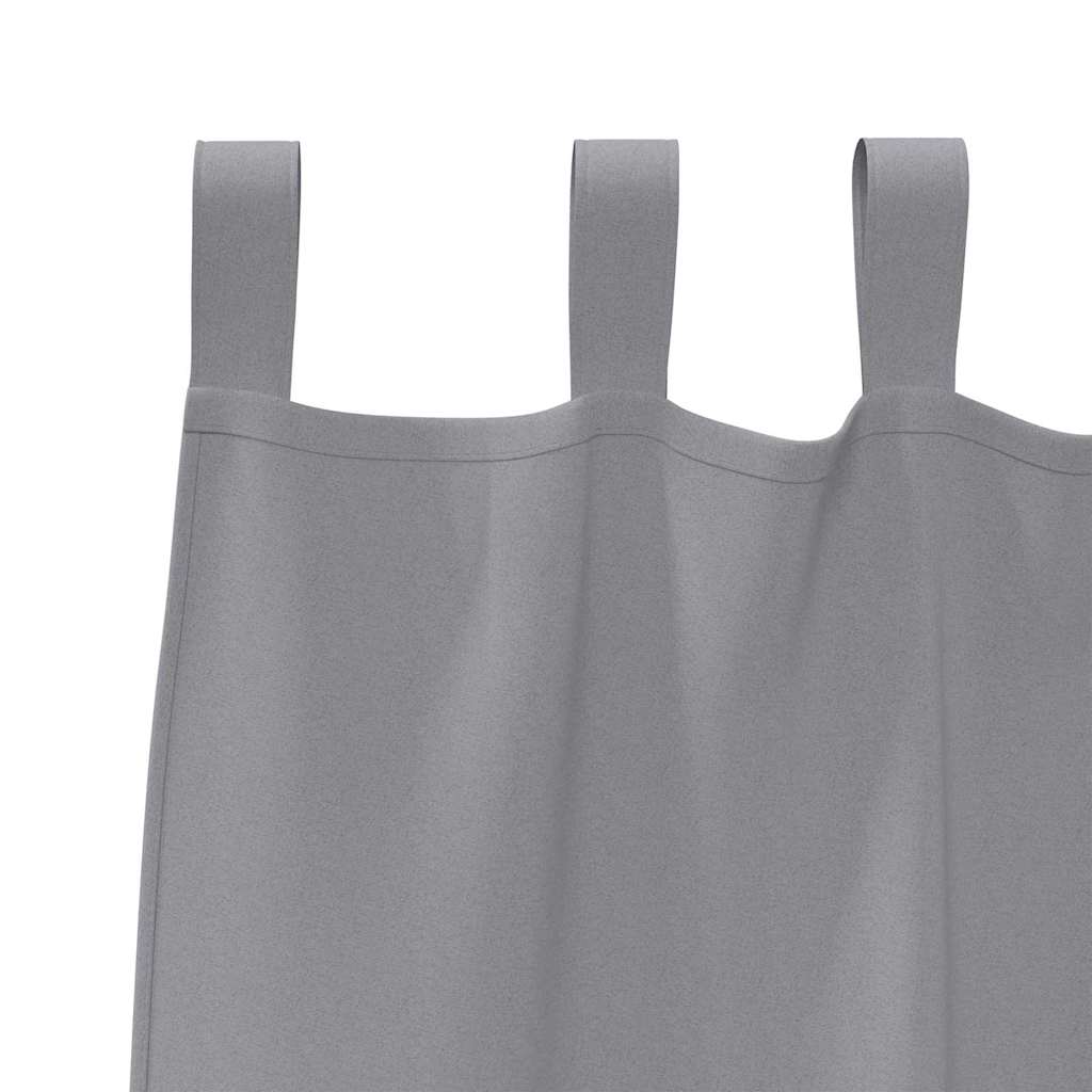 Verdunkelungs-Vorhänge mit Ringen 2 pcs Hellgrau 245 x 140 cm