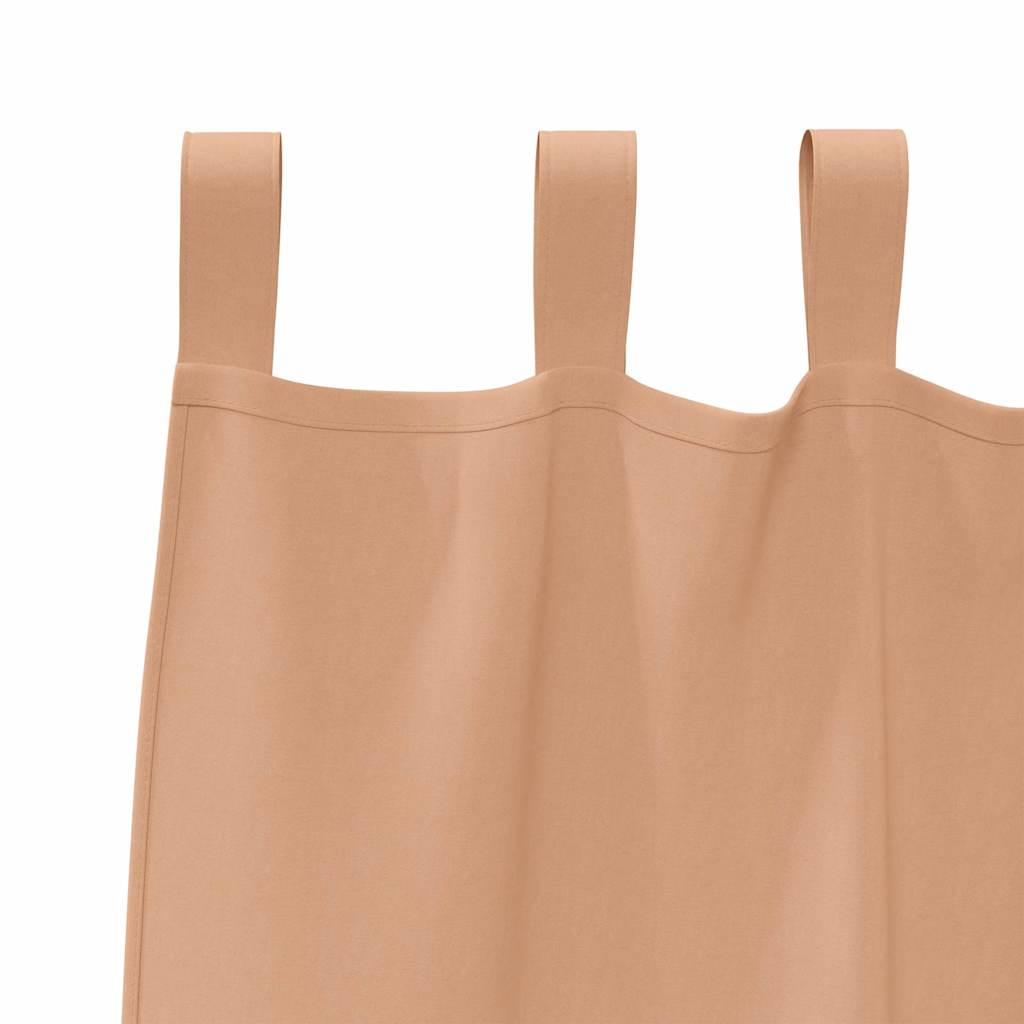 Verdunkelungs-Vorhänge mit Ringen 2 pcs Hellbraun 140 x 140 cm