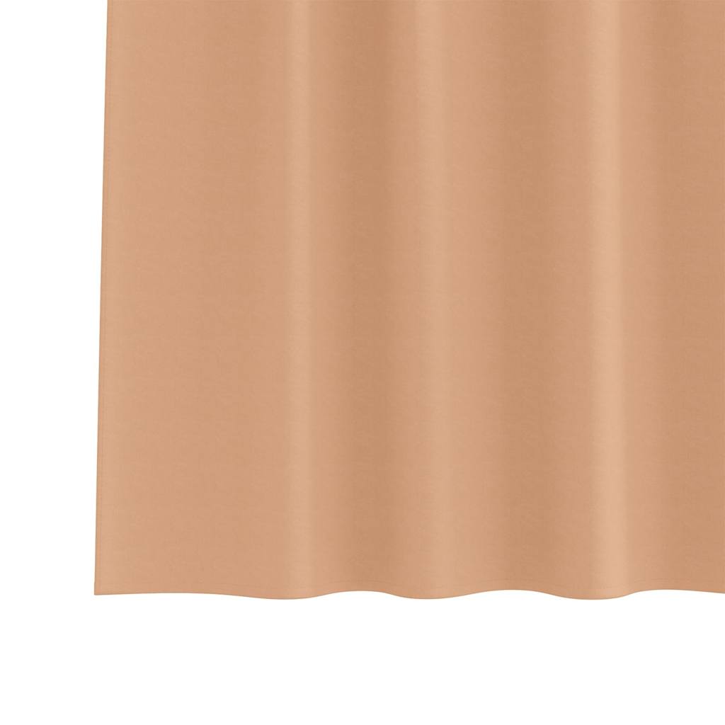 Verdunkelungs-Vorhänge mit Ringen 2 pcs Hellbraun 260 x 140 cm