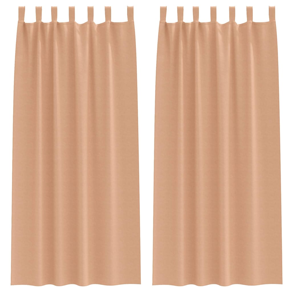 Verdunkelungs-Vorhänge mit Ringen 2 pcs Hellbraun 260 x 140 cm