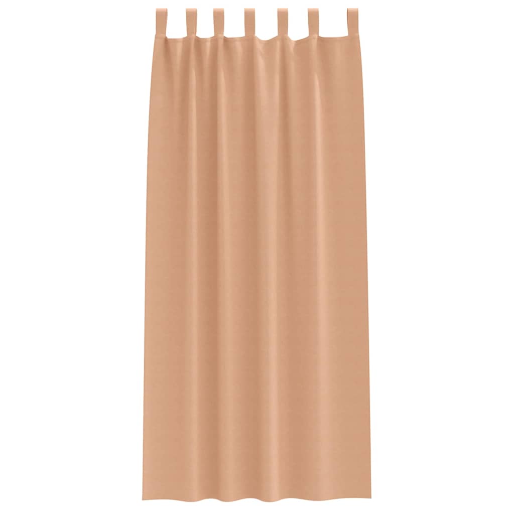 Verdunkelungs-Vorhänge mit Ringen 2 pcs Hellbraun 260 x 140 cm