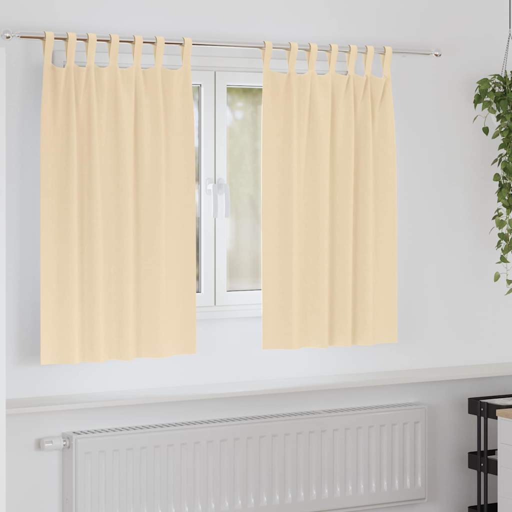 Verdunkelungs-Vorhänge mit Ringen 2 stk. Creme 140 x 140 cm
