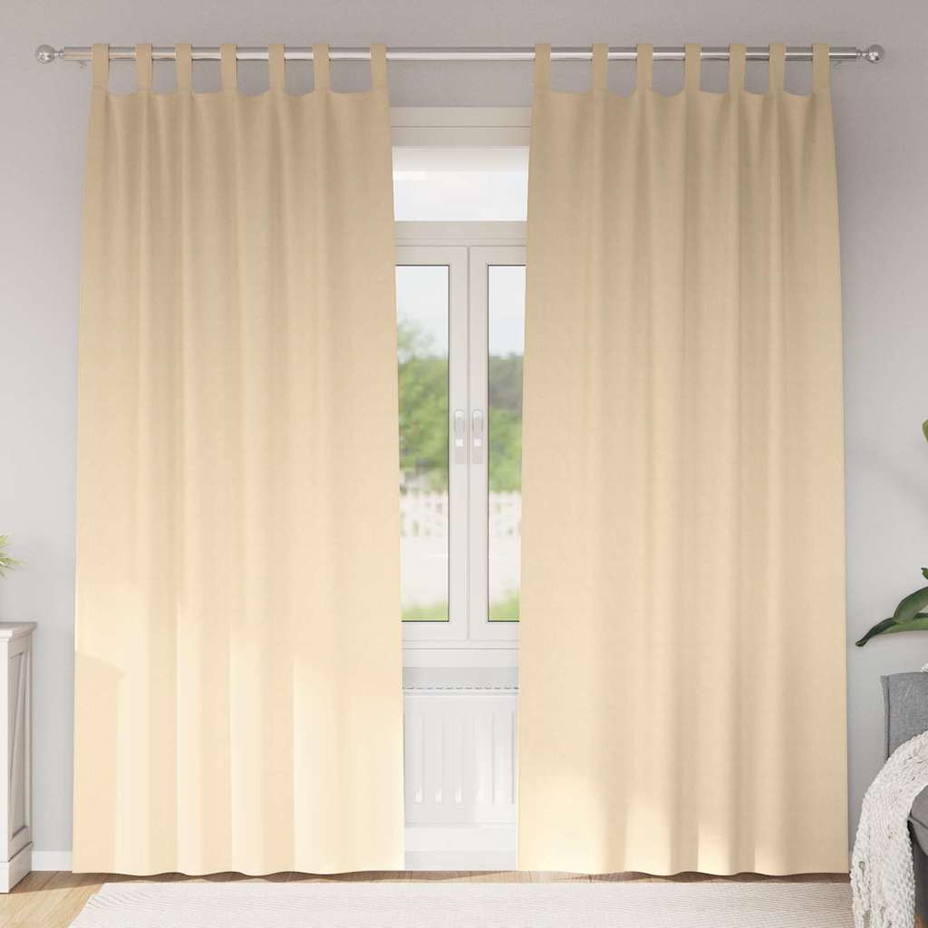 Verdunkelungs-Vorhänge mit Ringen 2 pcs Creme 225 x 140 cm