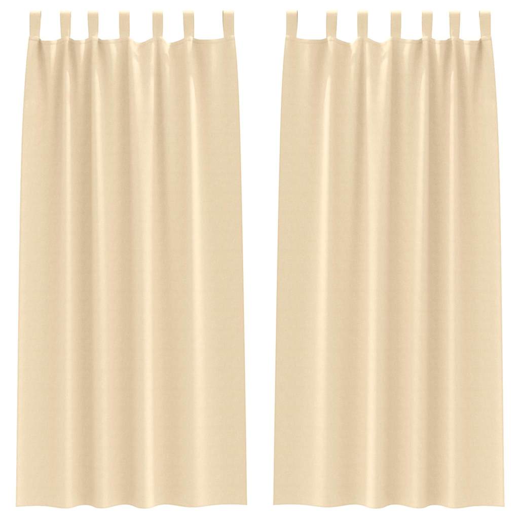 Verdunkelungs-Vorhänge mit Ringen 2 pcs Creme 260 x 140 cm