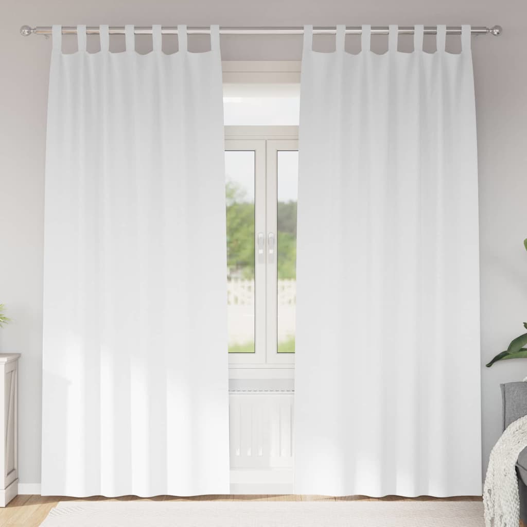 Verdunkelungs-Vorhänge mit Ringen 2 stk. Reinweiß 260 x 140 cm