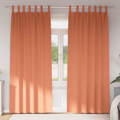 Verdunkelungs-Vorhänge mit Ringen 2 stk. Terrakotta Polyester