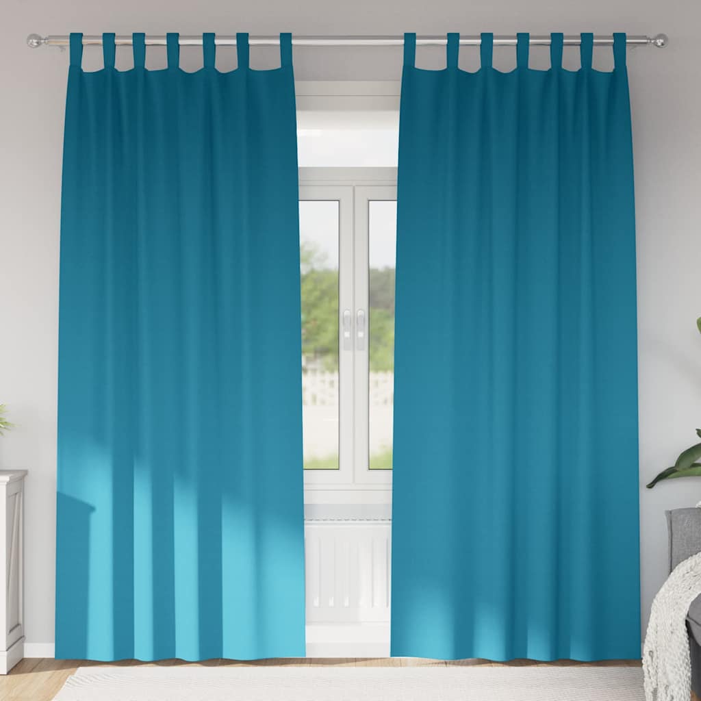 Verdunkelungs-Vorhänge mit Ringen 2 pcs Türkis 245 x 140 cm