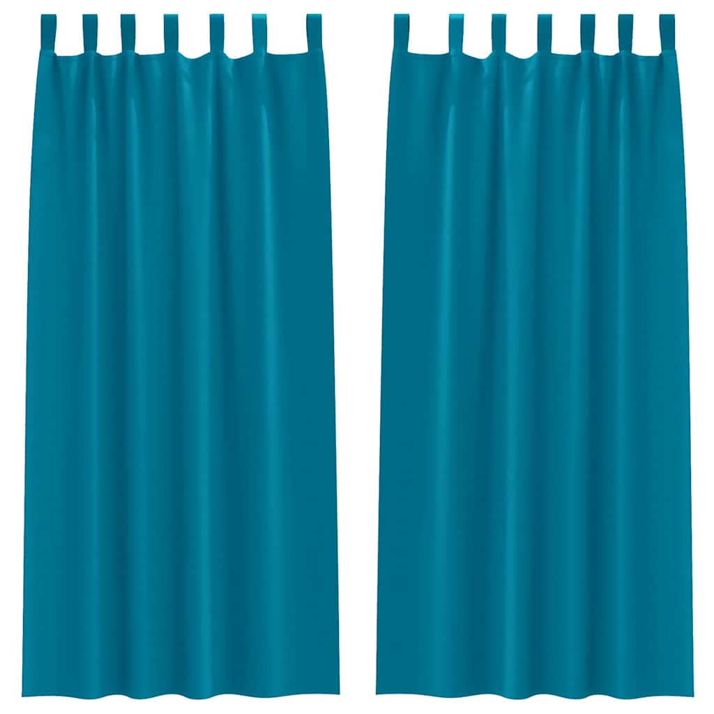 Verdunkelungs-Vorhänge mit Ringen 2 pcs Türkis 260 x 140 cm