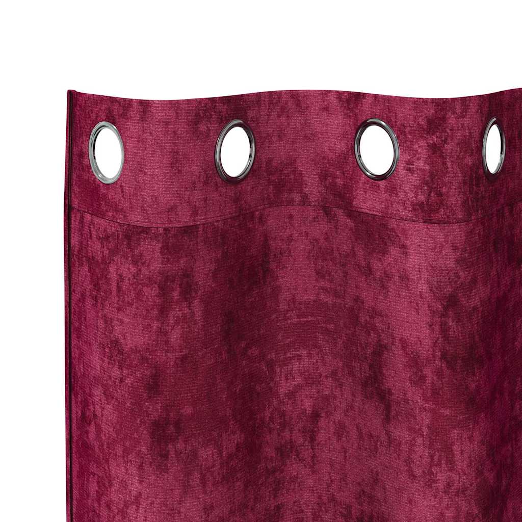 Samtvorhänge 2 stk. Weinrot 260 x 140 cm Samt