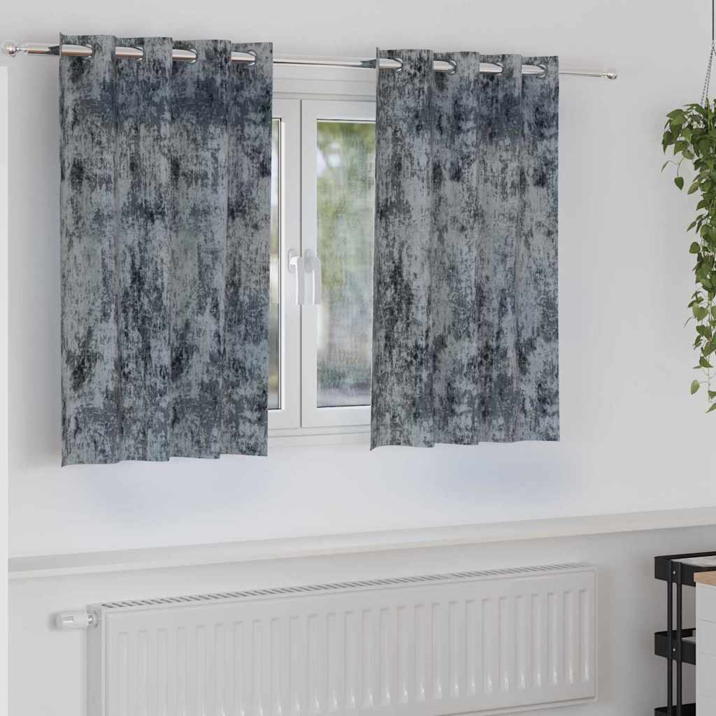 Samtvorhänge mit Vorhängen 2 pcs Silber Grau 140 x 140 cm Samt