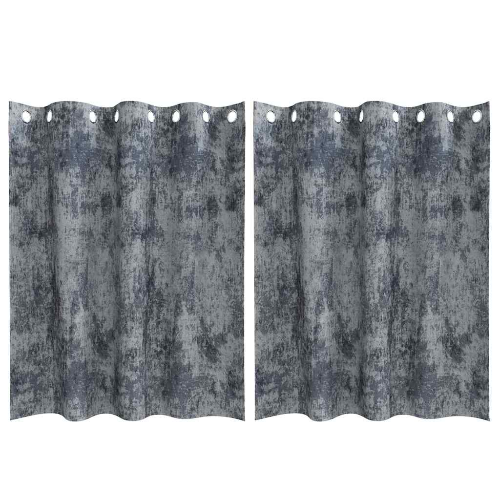 Samtvorhänge mit Vorhängen 2 pcs Silber Grau 140 x 140 cm Samt