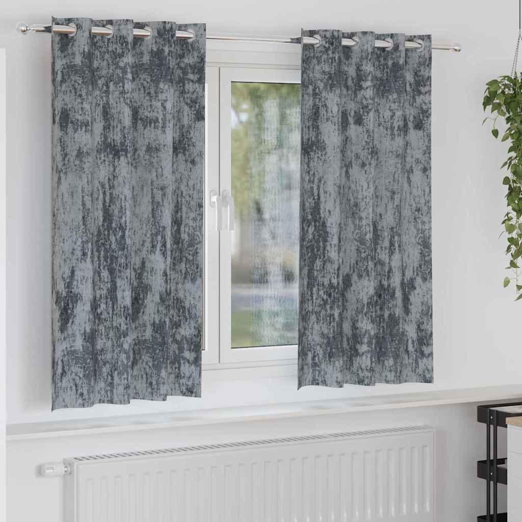Samtvorhänge mit Vorhängen 2 pcs Silber Grau 175 x 140 cm Samt