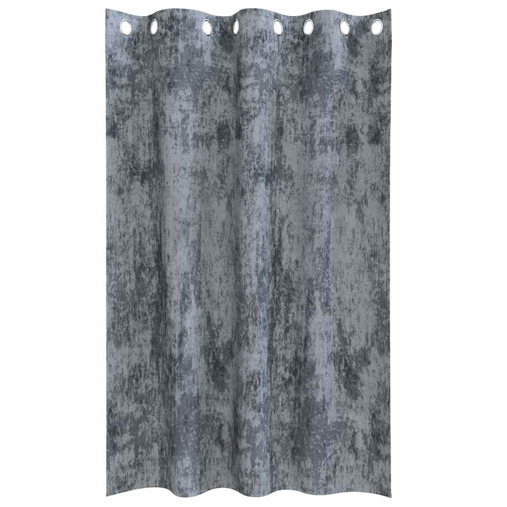 Samtvorhänge mit Vorhängen 2 pcs Silber Grau 175 x 140 cm Samt